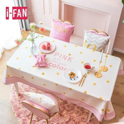 RZCortinas Table Cloth Rectangular Table Cover with Geometric Print Tablecloth Kitchen Decoration Pink Party Wedding Table Cloth
