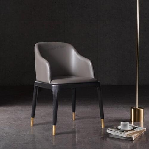 Nordic Dining Chair Modern Minimalist Backrest Chair Solid Wood Coffee Chair Business Office Negotiation Chair