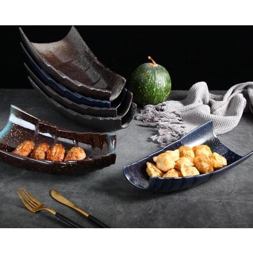 Style ceramic dishes, household creative irregular shaped tableware, personalized snacks, plates and creative sushi plates