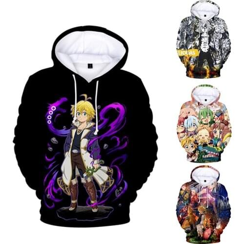 Anime Nanatsu No Taizai Hoodies Seven Deadly Sins Casual Anime Men Hoodie Cosplay Costume Sweatshirt Streetwear Top Coat