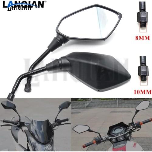 Universal Accessories Motorcycle Mirror Scooter Rearview Mirrors Side Convex Mirror 8mm 10mm Screw moto mirrors For Kawasaki