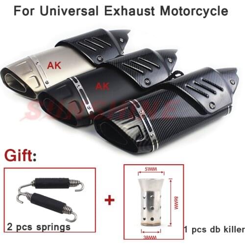 Universal Exhaust Motorcross Pitbike Escape Moto Motorcycle Muffler Modified Pipe Carbon Motorbike For NC700 MT09 MT07 R6 Z900