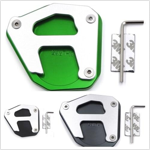 Aftermarket free shipping motorcycle parts CNC Side Stand Pad Kickstand Extension Extender Plate for Kawasaki KLR650 2008-2019