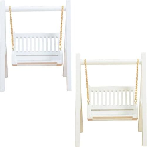 1:12 Exquisite Porch Swing Simulation Model Furniture Scene for Patio Doll House Accessories