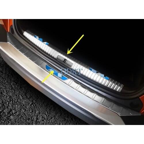 For Peugeot 2008 2020-2021 Stainless Steel Inner Rear Bumper Protector Guard Plate Cover Trim 1pcs Car Styling Accessories