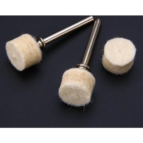 100pcs Mini Wool Felt Polishing Grinding Wheels 13mm Felt Electric Grindering Buffing Pads +2 Shanks For Precise Craft Polishing