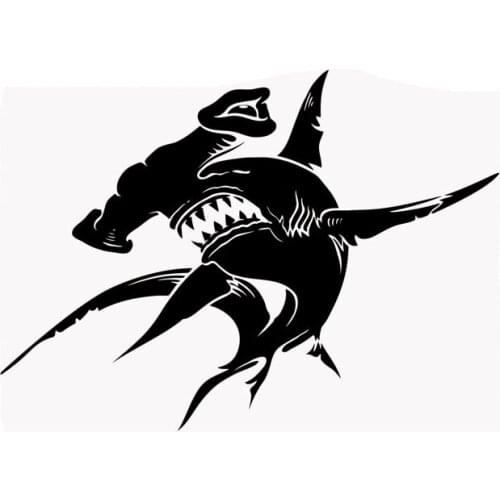 16.5cm*12cm Hammerhead Shark Ocean Sea SHARK Angry Teeth Scuba Diver Car Sticker Decal Vinyl C11-0387