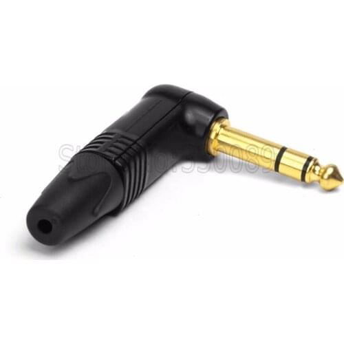 2 pieces Neutrik NP3RX-B Right Angled Stereo Jack Plug 3 Pole 6.35 mm 6.5mm Stereo Jack Plug