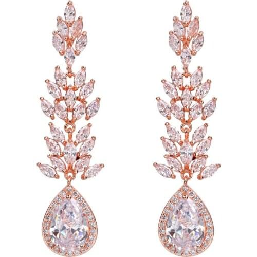 Bettyue Exaggerated Tall Tree Shape Long Earring Three Colors AAA Zirconia For Female&Girls Sparking Decoration In Dinner