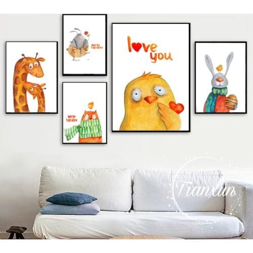 Nordic Decoration Sheets Picture Wall Art Poster Childrens Canvases Room Paintings For Nursery Decorative Prints Wall Posters