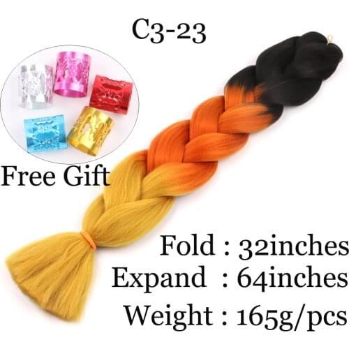 Long Jumbo Braid Hair 32Inch 165g Crotchet Braids Synthetic Braiding Hair Extension Pink Purple Orange Blue Red