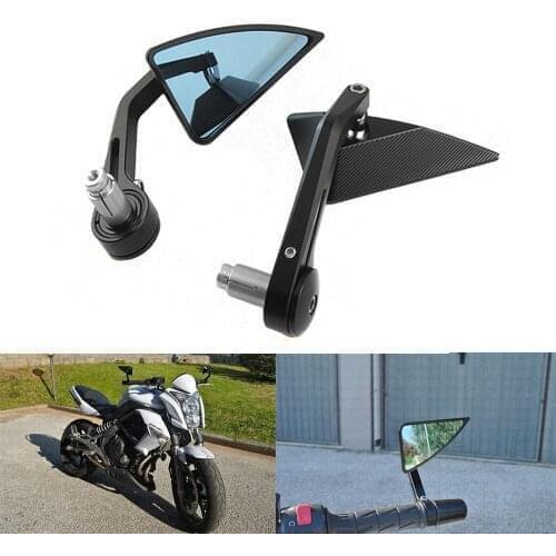 For Honda CBR1100XX CBR125R CBR250R CBR300R CBR500R CBR600RR CBR650F Handle Bar End Mirror Motorcycle Side Blue Glass Mirrors