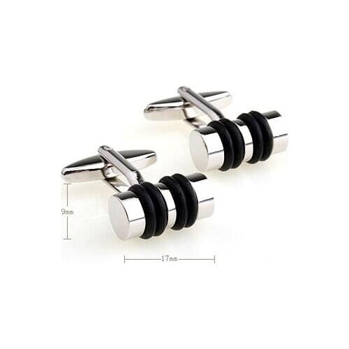 Factory Price Retail French Metal Men Gifts Cuff links Fashion Copper Material Black Rope Design CuffLinks Free Shipping