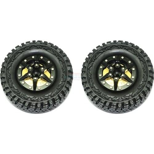 GPM 1.9" ALLOY 6 POLES WHEELS WITH BRASS PENDULUM WEIGHT + CRAWLER TIRE -2PCS/SET - SET AW1906H