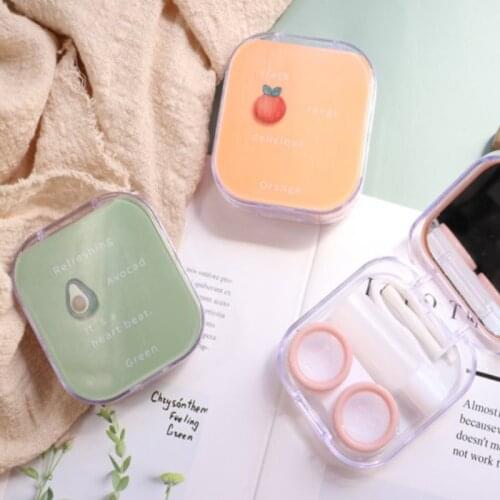 Pocket Mini Fruit Style Soak Storage Contact Lens Case Box Holder Container Travel Contact Cosmetic Contact Lens Case Girl