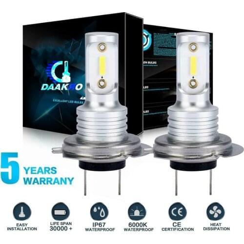 2 PCSH7 LED Headlight Bulbs Conversion Kit Hi/Lo Beam 8000LM 6000K White Lights Super Bright Work Fog Lamp Car Accessories