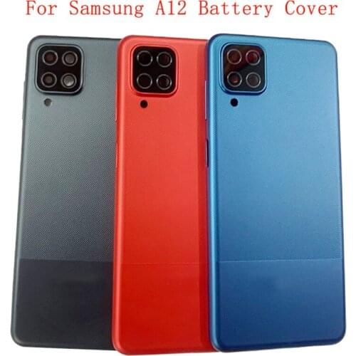Battery Case Cover Rear Door Housing Back Case For Samsung A12 A125F Battery Cover Camera Frame Lens with Logo