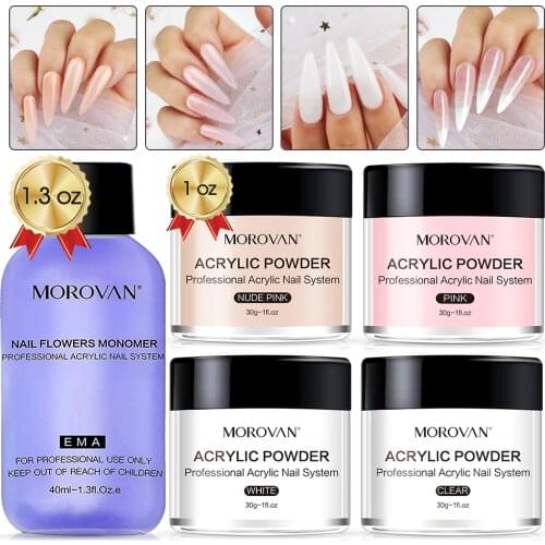 Nail Acrylic Liquid Monomer 40ml Clear Acrylic Powder 30g Crystal for Manicure Tools Nails Extension Decoration Nail Art kits