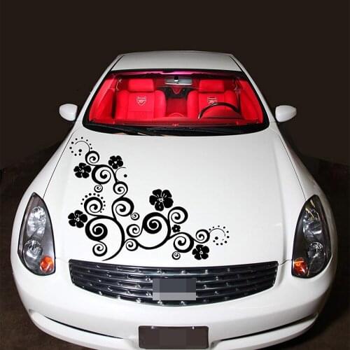 Summer flowers totem hood car stickers iris cane adornment interesting side of front cover body vinyl decals auto accessories