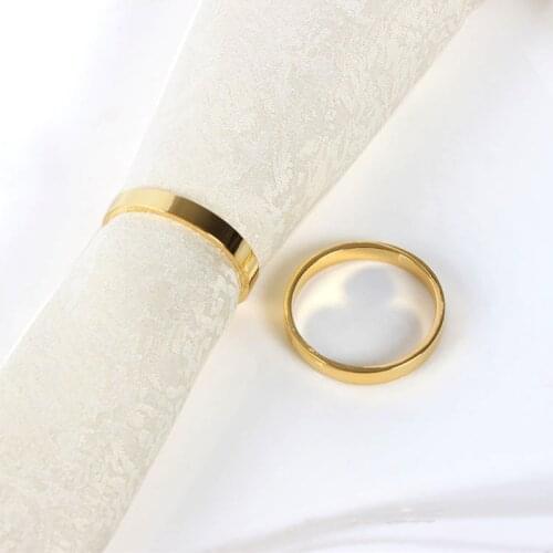 Hot New Gold Color Napkin Rings Napkin Buckles Serviette Holder for Wedding Party Restaurant Banquet Hotel Home Table Decoration