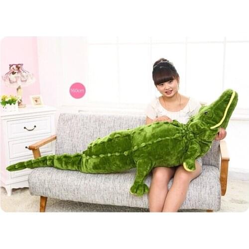 Stuffed animal large 160cm simulation crocodile plush toy throw pillow . birthday gift w3270