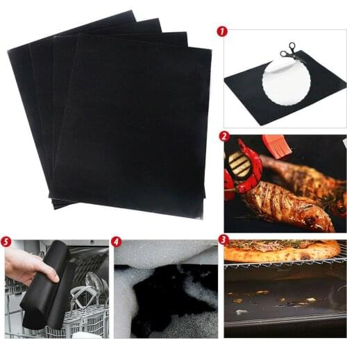 BBQ GRILL MAT set of 2 sheets Reusable Non-stick Barbecue Cooking Easy Baking Sheet Oven Liners 40x33cm