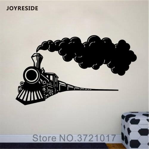 JOYRESIDE Train Wall Decals Vinyl Sticker Kids Boys Girls Room Living Room Decor Home Interior Bedroom Decoration Mural A1622