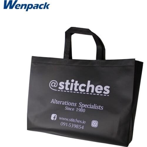 Custom print LOGO gift non woven bag with glossy lamination/high quality Environment Friendly reusable shopping bag