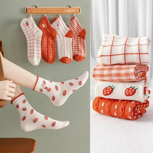 10 pieces = 5 pairs women socks new 2021 autumn winters creative embroidery female socks women cotton warm socks