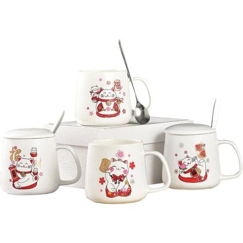 One Product Dropshipping Ceramic Cup Creative Mug with Lid Spoon Business Gift Customization Coffee Mugs With All