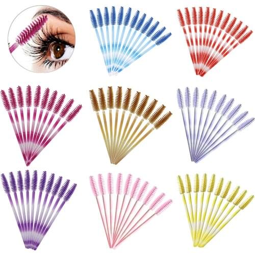 50 pcs Eyelash Extension Disposable Eyebrow Brush Eye Lashes Cosmetic Makeup Brushes Mascara Wand Make Up Tool Spoolers