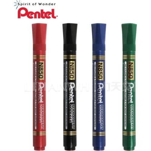 8Pcs Pentel Pen permanent marker N50 N850 Bullet tip point Black 4.3mm line Black/Blue/Green/Red Color