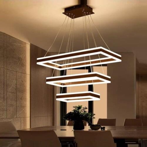 Rectangle/Square LED Chandelier Living room bedroom dining room study chandelier Commercial & Office Lighting