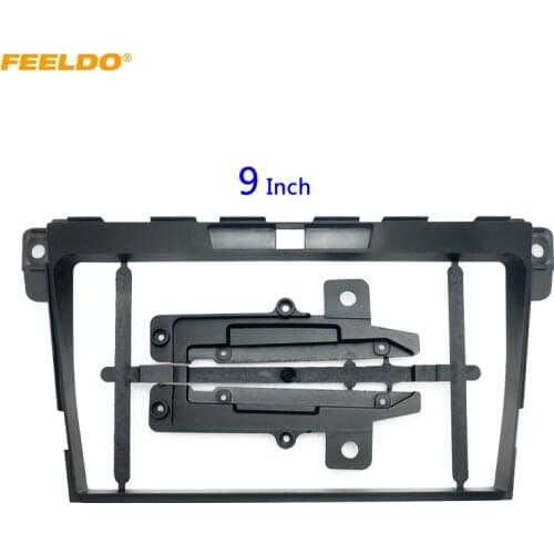 FEELDO Car 2Din Radio Stereo Fascia Frame for Mazda CX-7 9" Big Screen CD/DVD Player Face Dash Mount Trim Kit #HQ6749