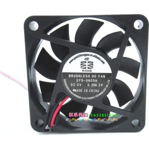 ROHS EFS-06C5H Server Cooling Fan DC 5V 0.25A 60x60x15mm 2-wire