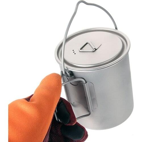 Titanium Camping Stockpot Pot Cooking Portable ing Pot Campfire with Storage Bag