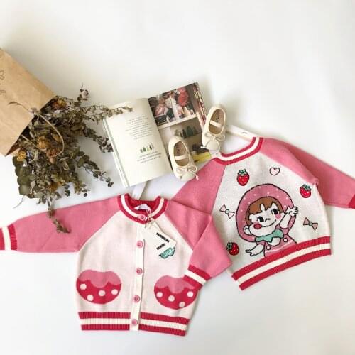 Tonytaobaby Autumn and Winter Clothes New Girl Childrens Clothing Cute Girl Knitted Cardigan Sweater Coat Baby Girl Sweater