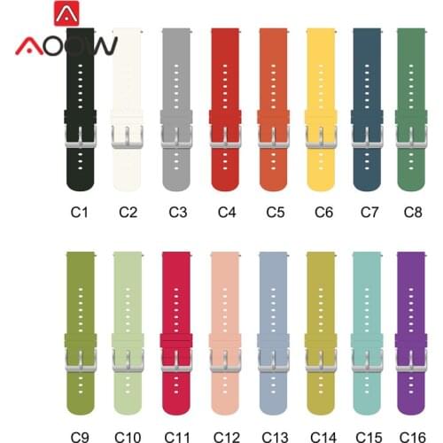 20mm Silicone Sport Strap Soft Rubber Waterproof Replace Bracelet Band for Samsung Galaxy Watch Active2 42mm Gear S2 Amazfit GTS