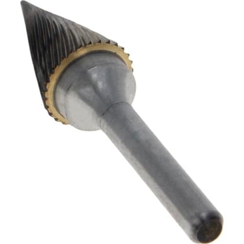 Utoolmart YG8 Grinding Head Rotary File Cylinder/Ellipse/Cone Milling Head Woodworking Wood Carving Single Slot 1pcs