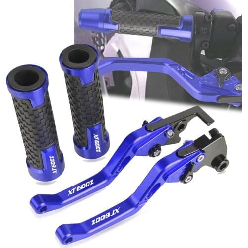XT600Z TENERE Motorcycle Accessories FOR YAMAHA XT600ZTENERE 1984-1986 85 CNC Aluminum Brake Clutch Levers handlebar Grips LOGO