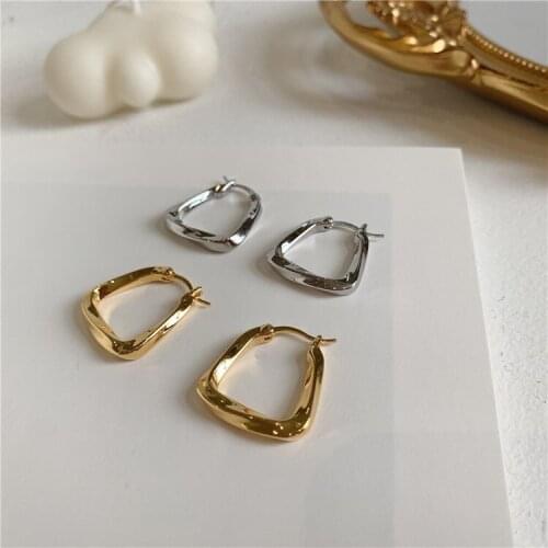 Korea New Design Fashion Jewelry Simple Irregular Geometric Metal Earrings Womens Work Daily Earrings