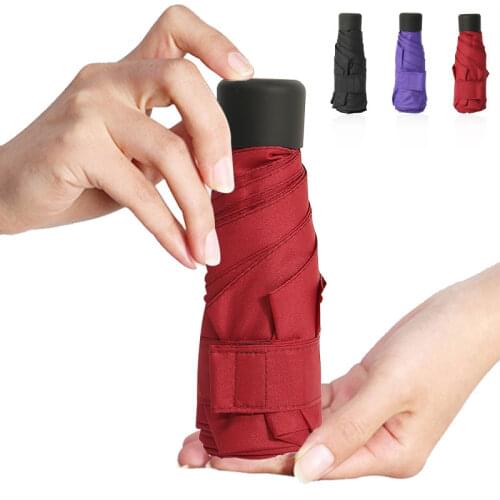 190g Mini Pocket Umbrella Rain Women Light-Weight Small Umbrella Windproof Folding Umbrellas Travel Compact Rain Mens Umbrella