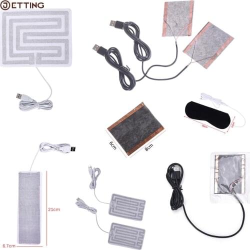 1/2pcs 2-12V Carbon Fiber Heating Pad Hand Warmer USB Heating Film Electric Winter Infrared Fever Heat Mat 8Styles