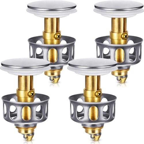 1/4/6 Pieces Universal Pop-up Drain Filter Wash Basin Bounce Filter Basin Drain Stopper for Bathroom Kitchen Sink Drain Plug