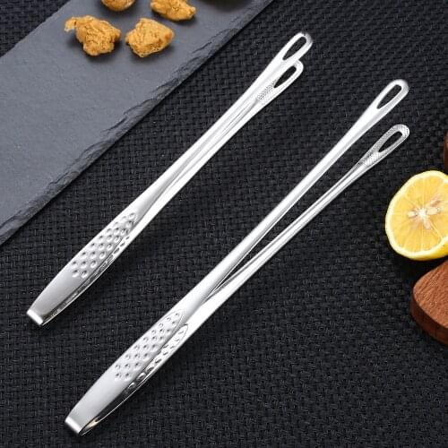 1Pcs Stainless Steel Food Tongs Long Handle Non-Slip Barbecue Tongs Steak Tongs Kitchen Cooking Tools Accessories