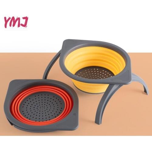 Foldable Drain Basket Colander 1PC Fruit Vegetable Washing Basket Strainer Collapsible Drainer With Handle Kitchen Storage Tools