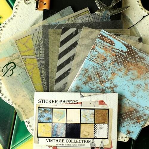 10pcs Background paper D style series Stickers Scrapbooking Happy Planner/Card Making/Journaling Project C128