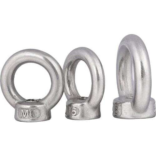 10pcs M3 M4 M5 M6 M8 M10 Eye Nut Stainless Steel Marine Lifting Eyenut Ring Nut Loop Hole for Cable Rope Lifting
