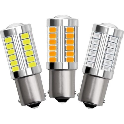 2Pcs 1156 1157 33SMD P21W BA15S BA15D LED Bulb Car Auto Front Lights Turn Lights Parking Brake Lights Lamp Bulbs LED 12V