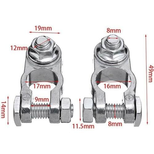 2PCS Universal Car Truck Bus Battery Clamp Terminal Connector Zinc Pile Head Kit